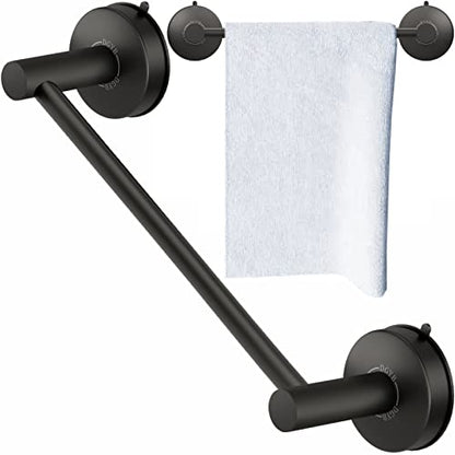 DGYB Suction Cup Towel Bar for Bathroom 17 Inch Matte Black Towel Holder Stainless Steel Premium Kitchen Towel Rack Wall Mounted - color: 17in Matte Black