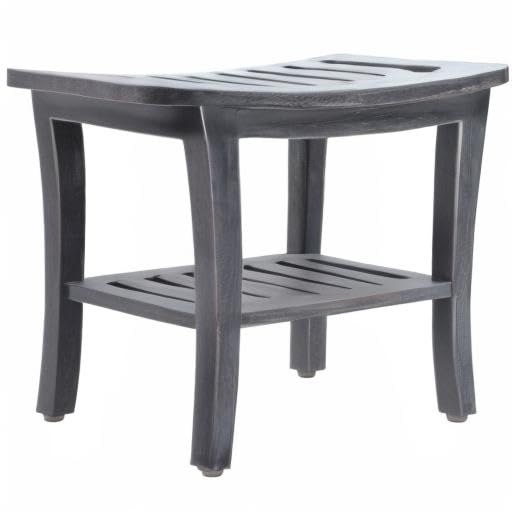 Weathered Genuine Teak Bench - color: Weathered Gray