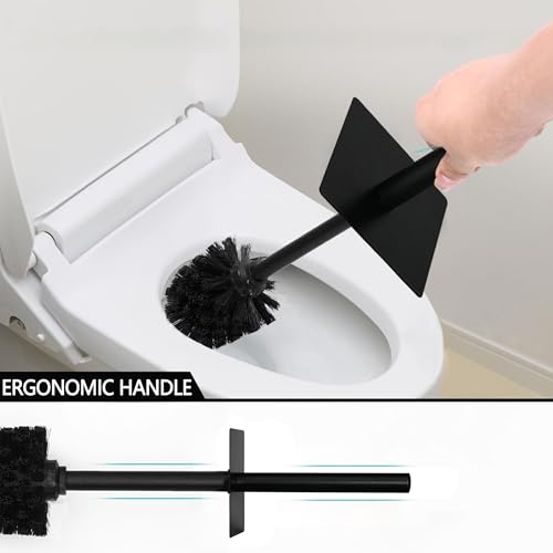 Toilet Brush and Holder Set for Bathroom, Stylish and Durable Cleaning Tool with Modern Design, Compact for Efficient Cleaning - style: Marble