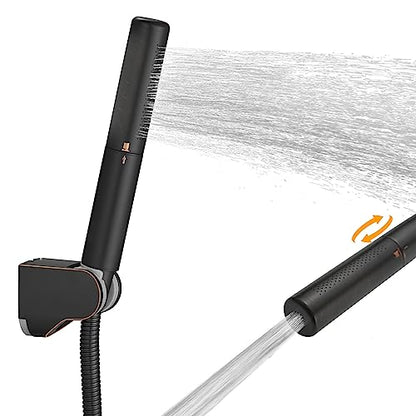 Handheld Shower Head Sprayer Shower Wand Hand Shower Showerhead Bronze | High Pressure Showerhead, Hand Held, Brass Shower Head, Wall Mounted, 60 In Stainless Steel Shower Hose - color: Bronze