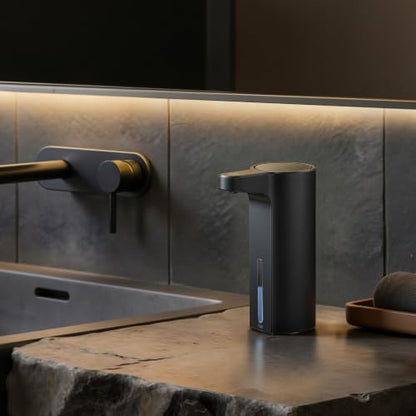 EKO Aroma 9 fl oz Automatic Liquid Soap Dispenser, Rechargeable & Water-Resistant Soap Dispenser for Kitchen and Bathroom with Adjustable Volume Control (Matte Black Steel) - color: Matte Black, size: 9 oz (Standard Rechargeable)