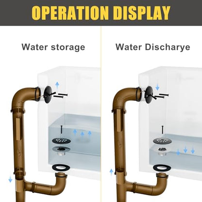 Trip Lever Tub Drain Kit, Matte Black | Bathtub Drains Stopper Replacement Kits, Trip Lever Overflow Faceplate, Tub Drains Strainer, Thread Adapter & Gasket - color: Black Kits