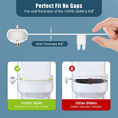 YASFEL Bidet Attachment for Toilet, Non-Electric Self-Cleaning Bidet Seat Attachment, Fresh Cold Bidet Attachment for Feminine/Posterior Wash, with Adjustable Pressure Control (Blue/White) - color: Blue White