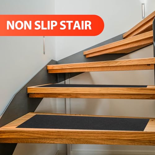 Anti-slip Stair Tread Tape Non-slip Adhesive Floor Protection Tape Waterproof Wear-resistant Black 10cm X 5m for Bathroom and Stair Safety