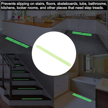 PATIKIL 24Pack Non Slip Bathtub Stickers 15x0.8 Decal Square Light Green | Fluorescent Safety Shower Treads, Adhesive Decal Square, with Scraper, for Stairs Tub Shower