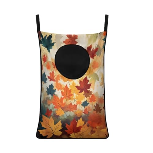 ZFRXIGN Thanksgiving Decorations Hanging Laundry Hamper Maple Over Door Storage Bag Space Saving Laundry Bag Fall Hanging Dirty Clothes Hamper Laundry Baskets for Bathroom, Closet, Dorm - color: Maple