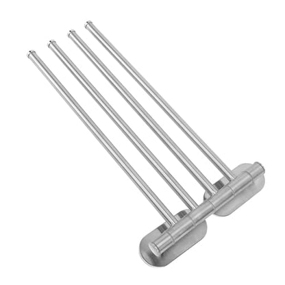 Swivel Towel Rack, 304 Stainless Steel Wall Mounted Swing Out Bar for Space Saving in Bathroom and Kitchen (4 Arm) - size: 4 Arm