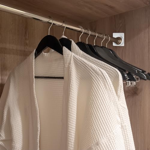 uxcell 2 Pack Shower Rod Holder, 0.87 Inch Adhesive Shower Curtain Rod Holder No Drilling Shower Rod Holders with Glue for Bathroom Bedroom, White(Rod Not Included) - size: 0.87 Inch