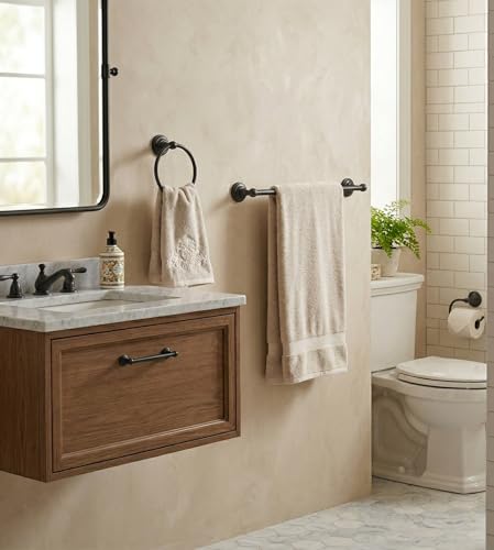 Royal Series 3 Piece Black Bathroom Hardware Set: MBA5500-3 - color: Black, style: 3 Piece Set