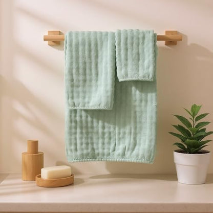 COZYART Lint Free 8 Pcs Bathroom Towel Set Ultra Soft Microfiber Sage Green | Ultra Soft, Fluffy, Thick, Highly Absorbent, Quick Dry, No Shedding, No Pilling, Fade Resistant, Durable, Long-lasting - color: Sage Green
