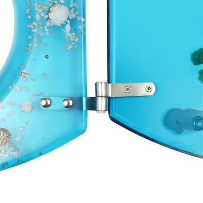 Resin Toilet Seat, Toilet Seat Elongated with 6 Anti Slip Bumper 220 Pounds Bearing Soft Close Toilets Seats for U-Shaped V-Shaped and O-Shapeds Toilets - Ocean Style