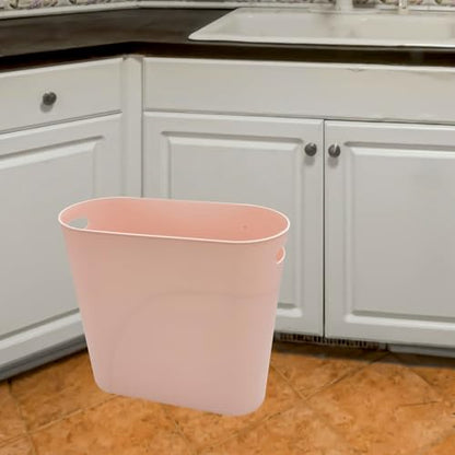 ROYFACC Small Trash Can Plastic Bathroom Wastebasket 3.2 Gallon Slim Garbage Container Bin with Handle for Home Kitchen Bathroom Bedroom Office, 2 Pack, Pink - color: Pink