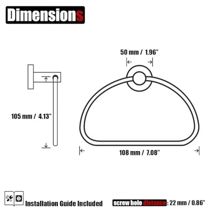 JQK Towel Ring Champagne Bronze, Stainless Steel Half Ring Towel Holder for Bathroom, 7 Inch Wall Mount, TR160-CB - color: Champagne Bronze