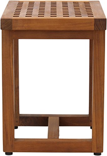 AquaTeak Grate 18" Teak Shower Bench & Two-Step Care Kit | Durable, Water-Resistant Teak, Shower Chair & Shaving Foot Rest, Indoor/Outdoor Use - size: D. Bench w/ Care Kit