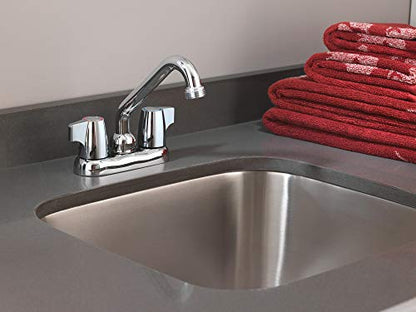 Moen Chrome Chateau Two-Handle 4-Inch Centerset Utility or Laundry Sink Faucet with Threaded Spout, 74998