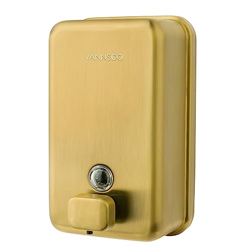 Wall Mounted Commercial Soap Dispenser Bathroom, Vertical Gold | 1200ml 40oz Stainless Steel Liquid Hand Sanitizer Dispenser - color: Vertical Gold