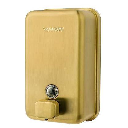 Wall Mounted Commercial Soap Dispenser Bathroom, Vertical Gold | 1200ml 40oz Stainless Steel Liquid Hand Sanitizer Dispenser - color: Vertical Gold
