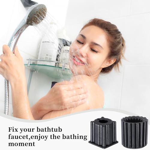 AceOrbit 12 Pcs Faucet Spline Kit Faucet Valve Spline Adapters Black Plastics Adapters Replacement Bathroom Accessories Parts for Fixes Leaks Compatible with Kohler Bathroom Tap Handles