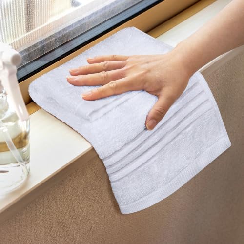Utopia Towels 12 Pack Premium Wash Cloths, 12x12 in, 100% Cotton, White | Highly Absorbent Soft Feel Lightweight Washcloths - Premium Ring Spun Cotton, Ideal for Bathroom, Spa, Gym & Face - color: White