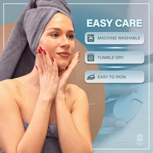Luxe 2-Piece Bath Towel Set – Large Soft Cotton Towels, Absorbent, Durable & Skin-Friendly, Machine Washable, 27 x 54 in, Stone Grey - color: Stone Grey