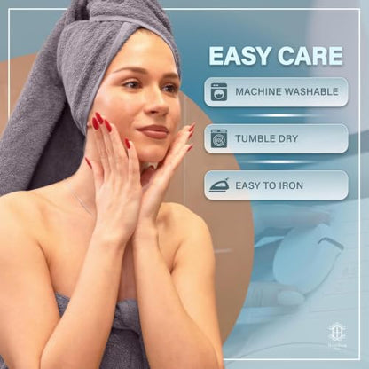 Luxe 2-Piece Bath Towel Set – Large Soft Cotton Towels, Absorbent, Durable & Skin-Friendly, Machine Washable, 27 x 54 in, Stone Grey - color: Stone Grey