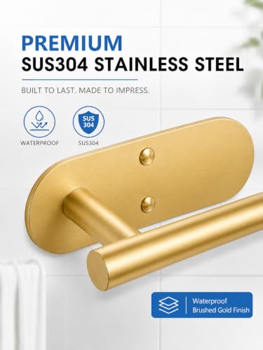 2Pcs Hand Towel Holder for Bathroom, Gold Small Hand Towel Racks Bar Hanger for Rv Kitchen Wall Mounted, Thicken 6.3" SUS304 Stainless Steel Towel Ring, Modern Contemporary, Heavy Duty, 2 Pack - color: Gold