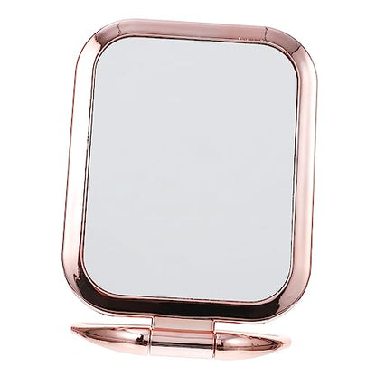 VICASKY Double Sided Magnifying Makeup Mirror Rose Gold Folding Tabletop Vanity Mirror Portable for Bathroom Countertop and Dressing Table Stylish for Travel and Business Use