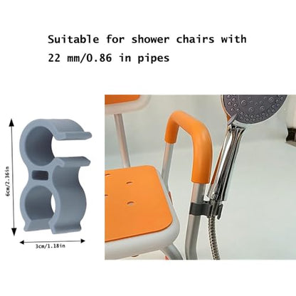 2 Pack Shower Chair Shower Head Holder Handheld Shower Clip Tube Clamp Bracket for Inside Shower Bath Chair Tub Transfer Bench Shower Stool Shower Seat Bathtub Chair Bath Seat