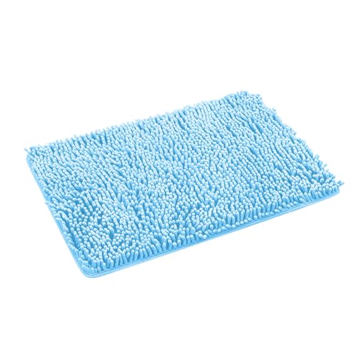 Bathroom Rugs 2024 New 27" X 18" Microfiber Non-Slip Absorbent Shaggy Extra Soft Thick Washable Bath Mats Plush Machine Wash Dry Quick Dry Bath Rug for Bathroom Floor Tub Shower Kitchen - color: Blue