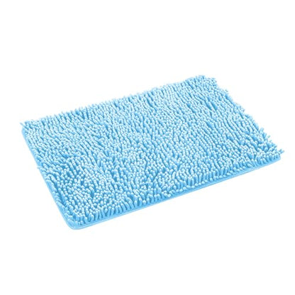 Bathroom Rugs 2024 New 27" X 18" Microfiber Non-Slip Absorbent Shaggy Extra Soft Thick Washable Bath Mats Plush Machine Wash Dry Quick Dry Bath Rug for Bathroom Floor Tub Shower Kitchen - color: Blue
