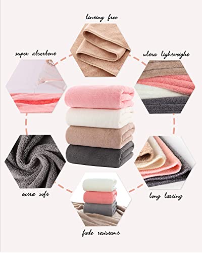 Lumimi Towel Set of 8 Very Soft Microfiber 4 Bath and 4 Hand Towels Quick Dry Light Weight for Bathroom Gym Salon, 8 Pack Multicolour A - color: Multicolour a, size: 4 Bath + 4 Hand