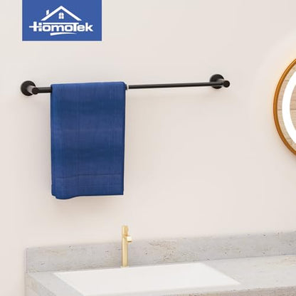 2 Pack Adjustable Towel Bar, HOMOTEK Economical Bathroom Towel Holders, Towel Rod Size from 12 Inch to 22 Inch Single Towel Racks, Wall Mount Towel Rail, Hanger Towel Hook for Kitchen(Matte Black) - color: Economical-matte Black, size: 2 Pack