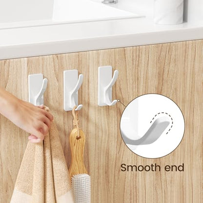 pickpiff White Self-Adhesive Hook, 13LB Hanger for Coat/Towel, 4-Pack - color: White, size: 4 Pack