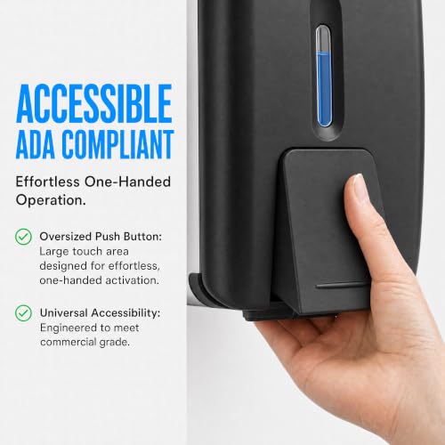 interhasa! Commercial Hand Soap Dispenser Wall Mount | Dual-Lock Design, ABS Liquid & Gel Hand Sanitizer Dispenser for Bathroom & Commercial Restaurant, 28oz/800ml - color: Black
