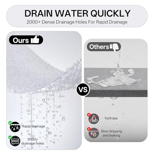 Shower Foot Scrubber Mat, Non Slip Shower Mat Transparent 16"x27" | Silicone Exfoliating With Suction Cups And Drain Holes, Quick Drying Soft Bathtub Mat, Machine Washable Drainage Bathroom Mat - color: Transparent