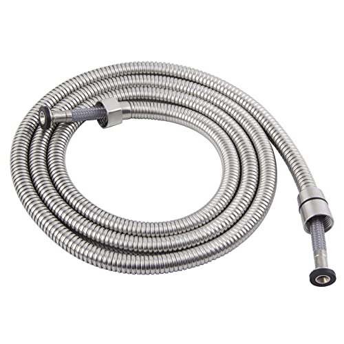 Angle Simple Replacement Handheld Shower Hose 79", 1/2" IPS, Brushed Nickel | Stainless Steel, Flexible Shower Extension Hose for Bathing Dogs, G 1/2 Thread Type - color: Brushed Steel, size: 79 Inch