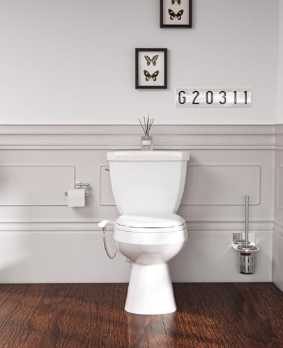 SAMODRA Bidet Toilet Seat with Soft Close Lid | Fits Round Toilets,Non-Electric,Dual Nozzle System, Adjustable Water Pressure, Quick-Release for Easy Installation & Clean