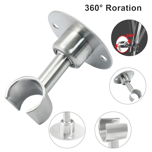 304 Stainless Steel Shower Head Holder Bracket, Brushed Nickel | 360° Adjustable, Sturdy Wall Mount, Handheld Bathroom Shower, Screw Installation