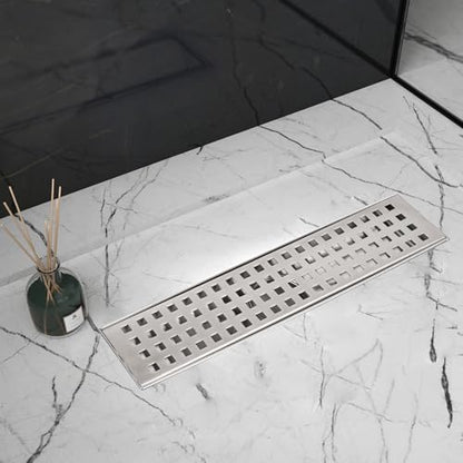 12 Inch Linear Shower Drain Brushed Nickel, Rectangular Shower Floor Drain Kit 304 Stainless Steel, Removable Grid Grate, Hair Catcher, Leveling Feet - color: Brushed Nickel, size: 3"x 12"-Grate