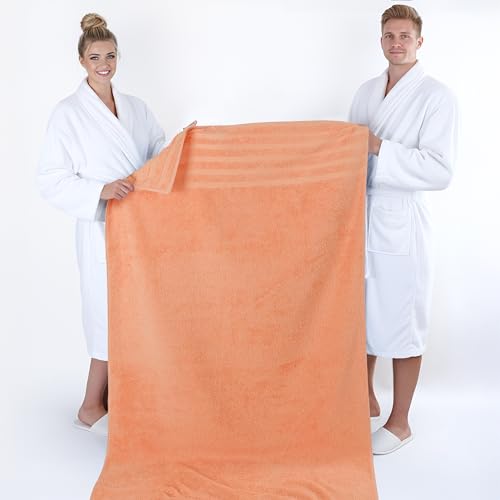 American Soft Linen 100% Cotton Luxury Turkish Towels, 35x70 XL Bath Sheet | Soft Absorbent Quick Dry OEKO Tex Standard 100 Certificated Durable Machine Washable Premium Hotel Quality - color: Malibu Peach, size: 1 Piece set