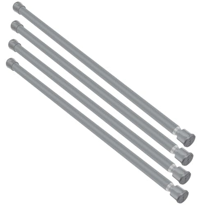 Cupboard Bars Spring Tension Rod, Adjustable 16-28 Inches, No Drilling Small Tension Shower Curtain Rod Ideal for Small Windows, Lockers, Kitchen，Wardrobes 4PC-13TD16-28GRx4 - color: Silver grey, size: 16"-28" 4pcs
