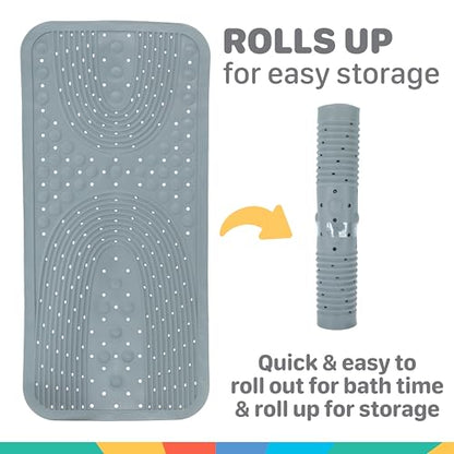 Nuby Cushioned Bath Mat | Gray - color: Gray