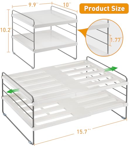2 Pack Pantry Organization and Storage, Expandable Foil and Plastic Wrap Organizer, Adjustable Kitchen Wrap Organizer Rack for Cabinet, Foil Saran Wrap Holder Shelf for Sandwich Plastic Bags Box, - size: 2 Pack