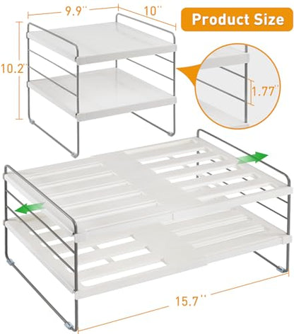 2 Pack Pantry Organization and Storage, Expandable Foil and Plastic Wrap Organizer, Adjustable Kitchen Wrap Organizer Rack for Cabinet, Foil Saran Wrap Holder Shelf for Sandwich Plastic Bags Box, - size: 2 Pack