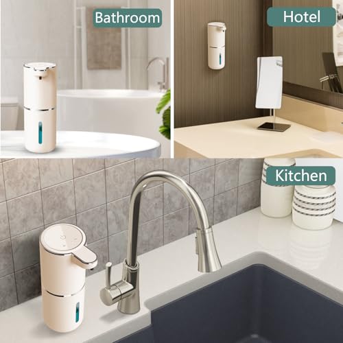 Automatic Soap Dispenser – Touchless Foaming Soap Dispenser 400ml USB Rechargeable Dispenser Electric Wall Mounted 4levels Adjustable Foam Soap Dispenser Pump for Bathroom Kitchen(Gold) - color: Gold, style: Foam