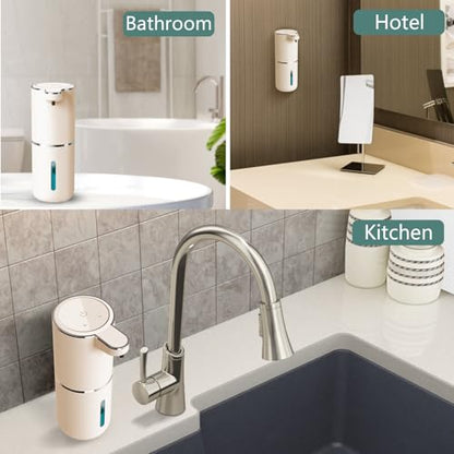 Automatic Soap Dispenser – Touchless Foaming Soap Dispenser 400ml USB Rechargeable Dispenser Electric Wall Mounted 4levels Adjustable Foam Soap Dispenser Pump for Bathroom Kitchen(Gold) - color: Gold, style: Foam
