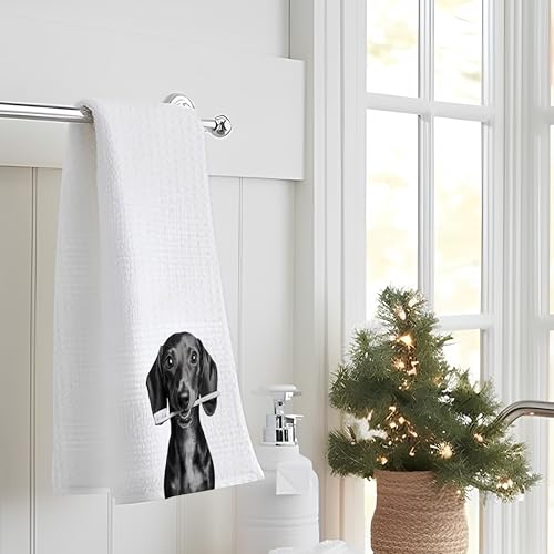 Funny Dachshund Gifts Hand Towels for Bathroom, Weiner Dog Bathroom Hand Towels, Weiner Dog Gifts for Women, 16x24 Inch - color: Dachshund