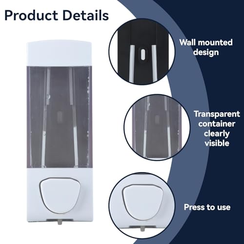 Soap Dispensers, Hand Soap Dispenser Wall Mount Refillable Soap Dispenser Box 17oz 350ml Liquid Soap Dispenser Pump for Bathroom Home Kitchen