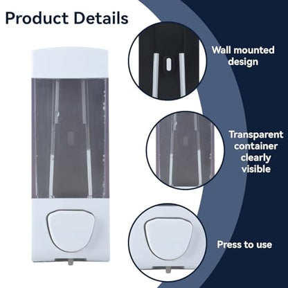 Soap Dispensers, Hand Soap Dispenser Wall Mount Refillable Soap Dispenser Box 17oz 350ml Liquid Soap Dispenser Pump for Bathroom Home Kitchen