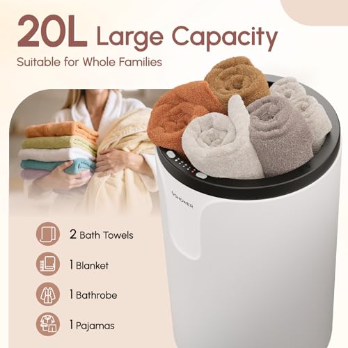 20L Towel Warmers for Bathroom | Fast-Heating Towel Warmer Bucket for Spa, Auto Shut-Off, Fits Two 40''x70'' Oversized Towels, Blankets, Bathrobes, PJ's - size: Standard